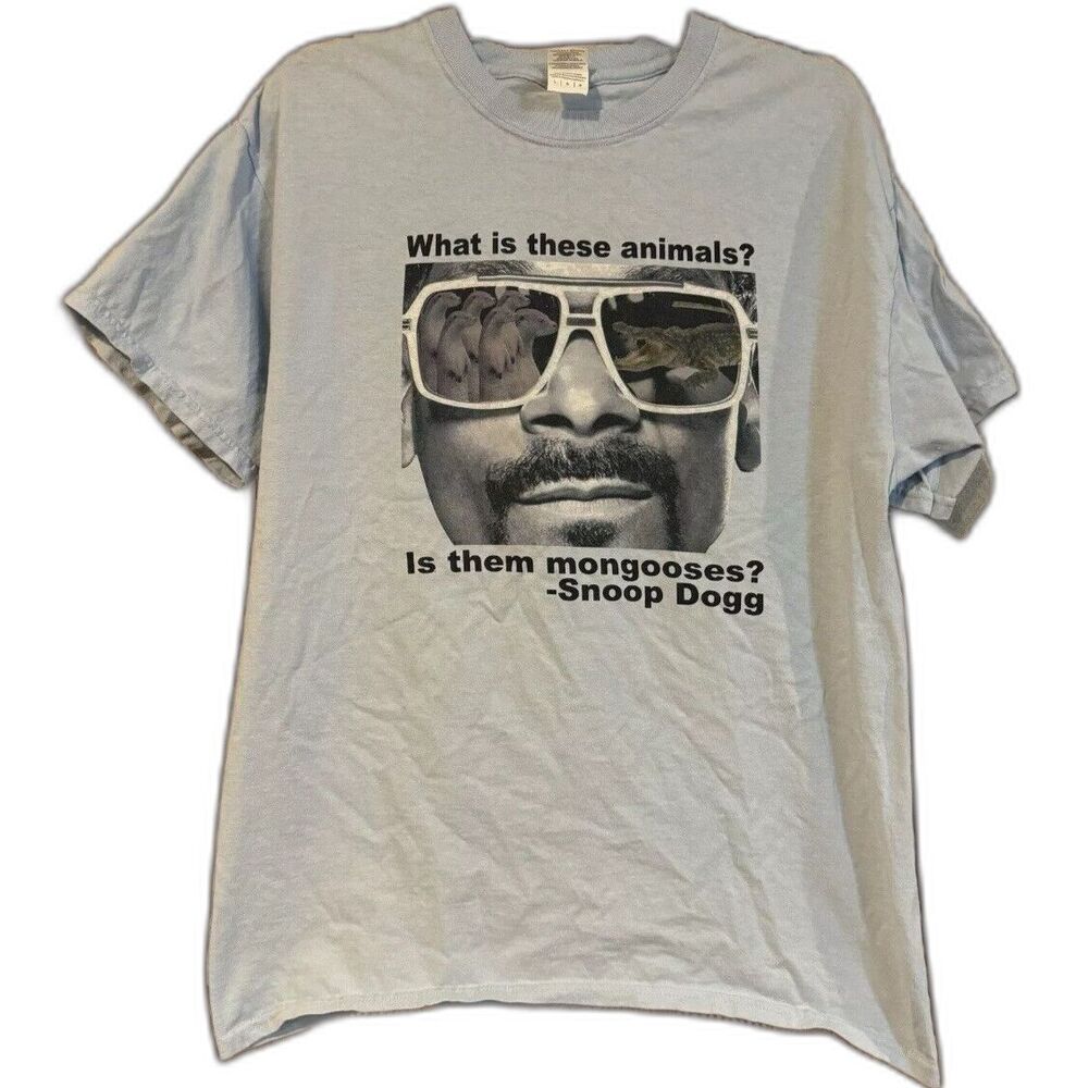 Snoop Dogg Is Them Mongooses Meme Shirt Mens Large Light Blue Graphic Plizzanet
